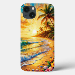 Tropische Palmen-Sonnenuntergangs-Strand-Ozean-Rei Case-Mate iPhone Hülle