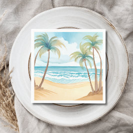 Tropische Palmen | Strandfarbenhochzeit Serviette