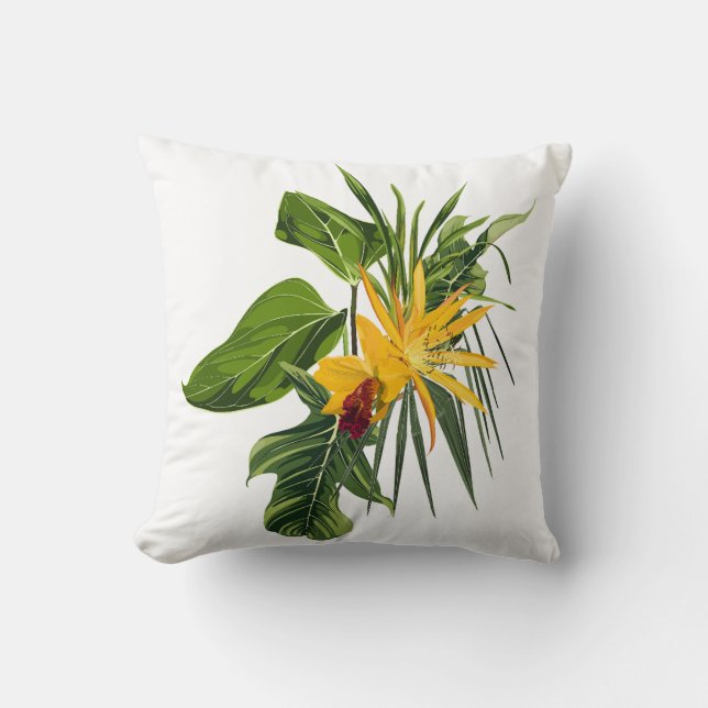 Tropische Palmen und Blume. Kissen (Vorderseite)