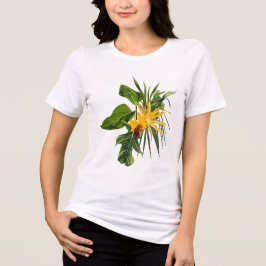 Tropische Palmen und Blume. Tri-Blend Shirt