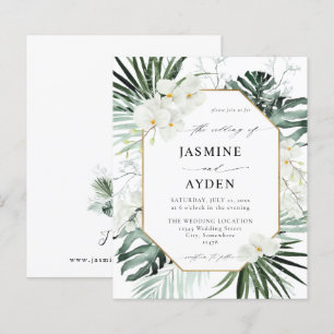Tropische Palmen und weiße Blumen Hochzeit