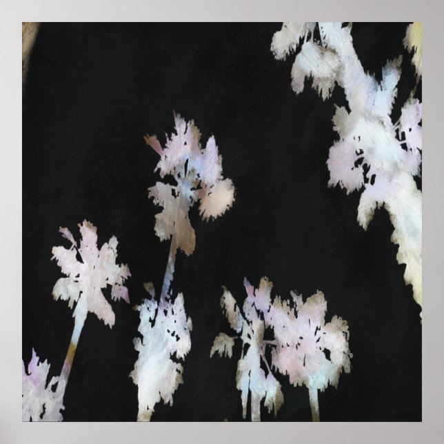 Tropische Palmen Wasserfarbe Silhou Poster (Vorne)