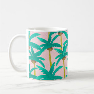 Tropische Palmen: Wasserfarbenes Sommermuster Kaffeetasse