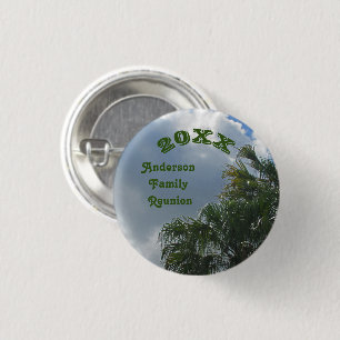 Tropische Palmenbaum-Familientreffen-Strandurlaub Button