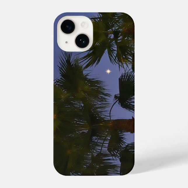 Tropische Palmenbaum-Wandkunst Zwielicht Küste iPhone Hülle (Rückseite)
