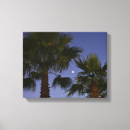 Tropische Palmenbaum-Wandkunst Zwielicht Küste Leinwanddruck