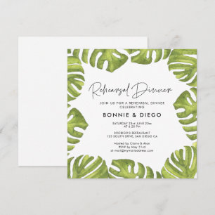 Tropische Palmenblätter Hochzeitsprobe-Dinner Einladung