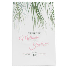 Tropische Palmenhochzeit dank dunkelgrünem, rosa W Mittlere Geschenktüte