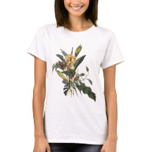 Tropische Palmenzweige, exotische Blätter und gelb