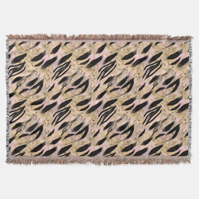 Tropische Palms Tiger Animal Print Decke (Vorderseite)