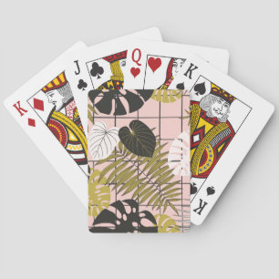 Tropische Palmwedel, stilvolle Sommer. Spielkarten