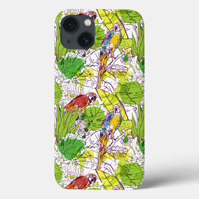 Tropische Papageien Case-Mate iPhone Hülle (Rückseite)