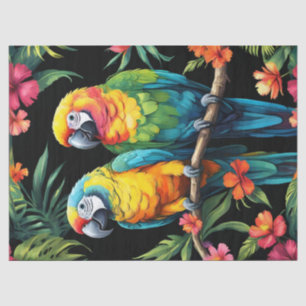 Tropische Papageien Seidenpapier