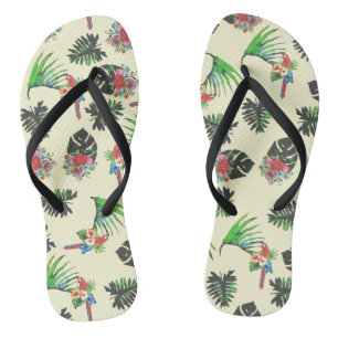 Tropische Papageien und Blumenmuster Flip Flops