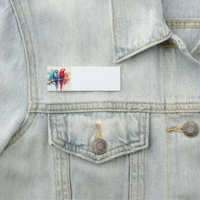 Tropische Papageien Vögel Wasserfarben Tierart Namensschild (Beispiel)