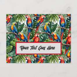 Tropische Papageienvogelgraukarte bearbeiten Postkarte