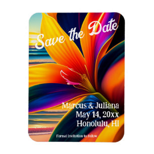 Tropische Paradies-Blume Save the Date Magnet