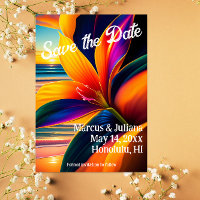 Tropische Paradies-Blume Save the Date