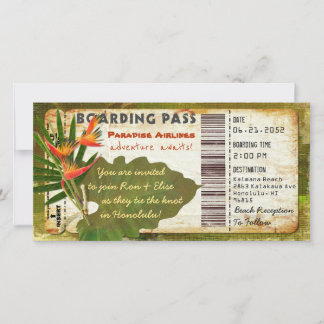 Tropische Paradies-Boarding-Durchlauf-Einladung