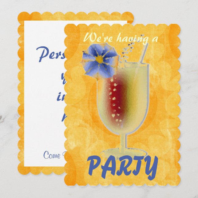 Tropische Party Einladung (Vorne/Hinten)