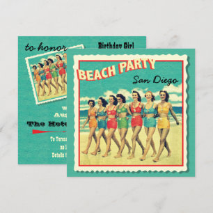 Tropische Party Einladungen am Strand