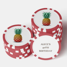 Tropische Party mit Ananas Pokerchips