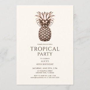 Tropische Party mit vintage Ananas Einladung