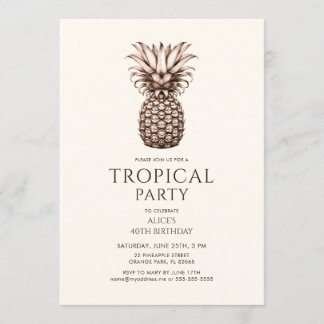 Tropische Party mit vintage Ananas Einladung