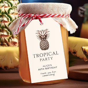 Tropische Party mit Vintage-Ananas Geschenkanhänger
