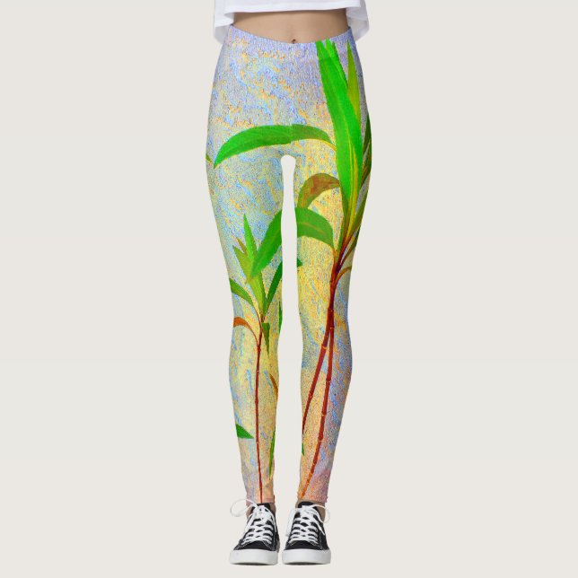 Tropische Pastelle Leggings (Vorderseite)