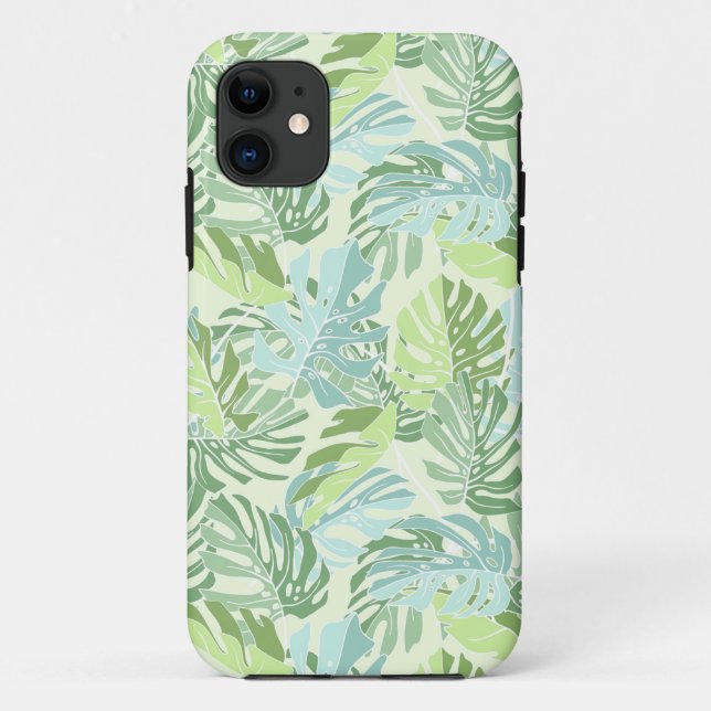 Tropische Pastellpalmblätter Case-Mate iPhone Hülle (Rückseite)