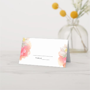 Tropische Pfirsichblüten Florale Hochzeitsplatzkar Platzkarte
