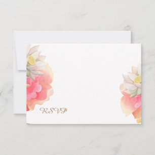 Tropische Pfirsichblüten Hochzeits-RSVP-Karte Mitteilungskarte
