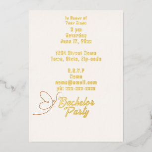 Tropische Pfirsichblüten Junggeselle Folieneinladung