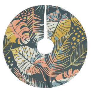 Tropische Pflanze: abstraktes künstlerisches Muste Polyester Weihnachtsbaumdecke