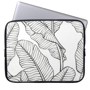 Tropische Pflanze, Blume, Dschungelskizze. Laptopschutzhülle