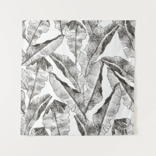 Tropische Pflanze nahtlos blühendes Dschungelmuste Wandteppich