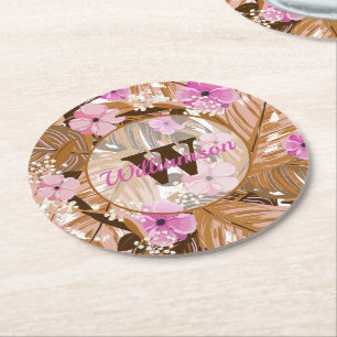 Tropische Pflanze Runder Pappuntersetzer