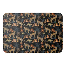 Tropische Pflanze und Geparden Badematte