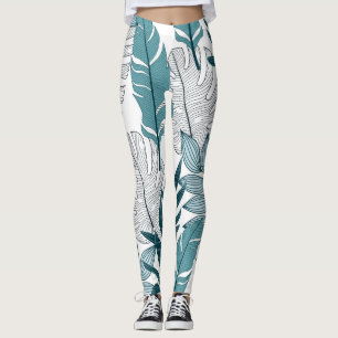 Tropische Pflanze Verlasse Vintage Tapeten. Leggings