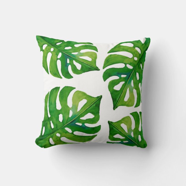 Tropische Pflanze verlässt Kissen (Vorderseite)