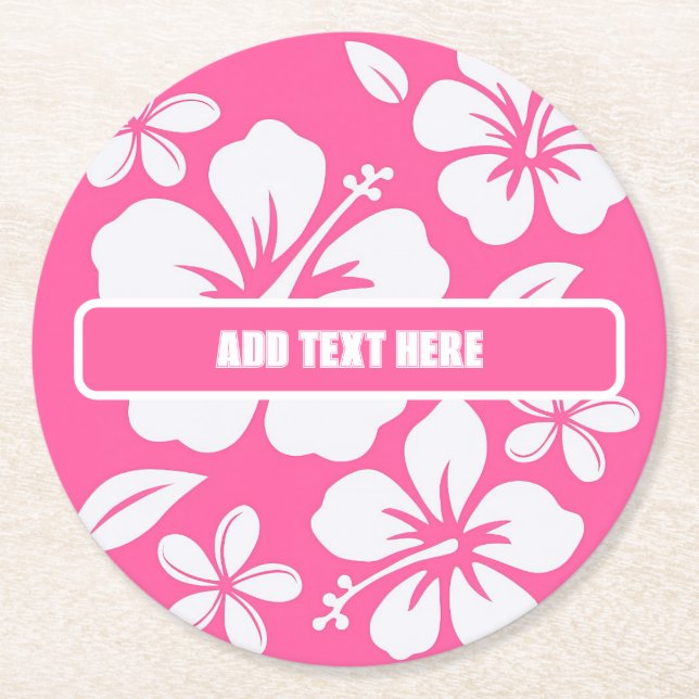 Tropische Pink Beach Blume Runder Pappuntersetzer (Vorderseite)