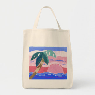 Tropische Pink Sunrise Bio-Einkaufstasche Tragetasche