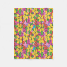 Tropische Plumeria-Blume Fleecedecke