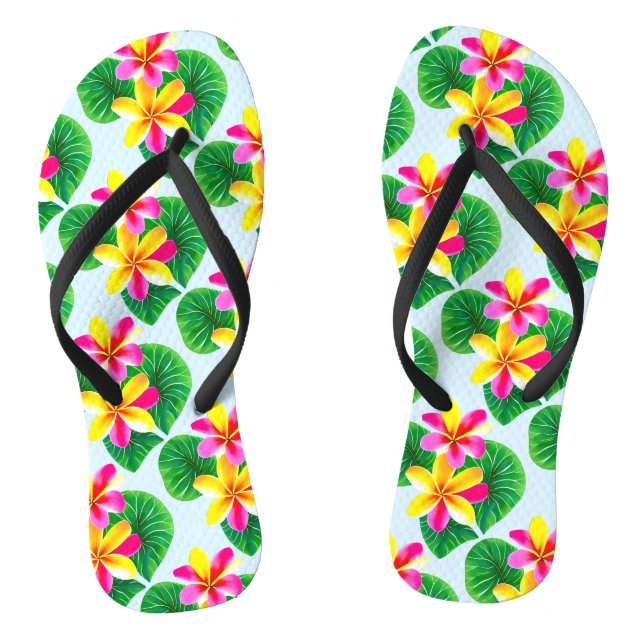 Tropische Plumeria-Blume Flip Flops (Fußbett)