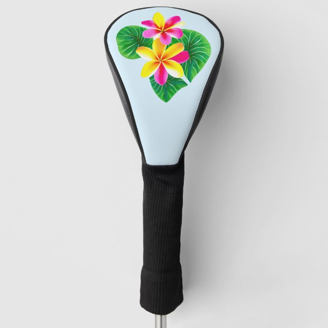 Tropische Plumeria-Blume Golf Headcover (Vorderseite)