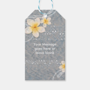Tropische Plumeria-Blume Grau Gelb Sommerparty Geschenkanhänger