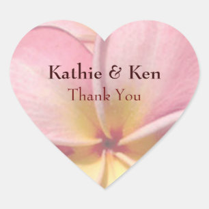 Tropische Plumeria Blume Vielen Dank Herz-Aufkleber
