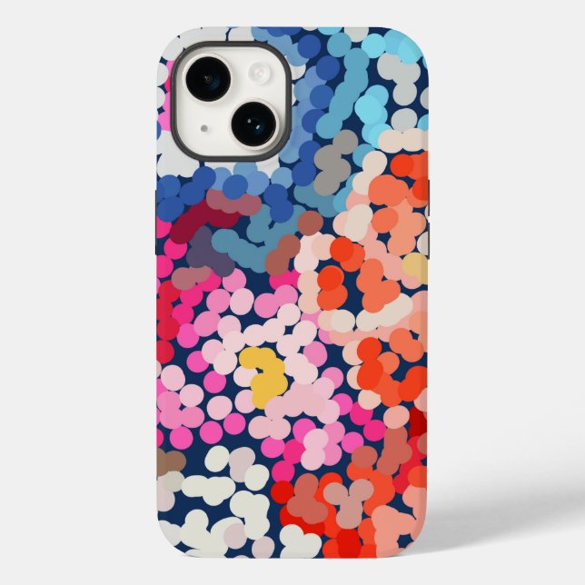 Tropische Plumeria Dotted Gepunktete Blume Abstrak Case-Mate iPhone Hülle (Rückseite)