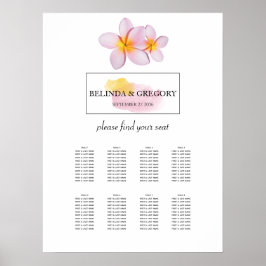 Tropische Plumeria Frangipani Hochzeitskarte Poster